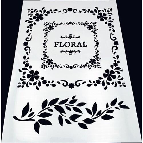 Floral plastic mold shield DIY cake scrapbook stencils hollow Embellishments printing lace ruler Valentines Day