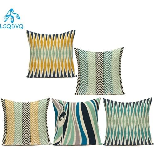Decoraitve Throw Pillows Animals Zebra Stripe Blue Yellow Polyester Sofa Cushion Cover for Living Room Decoration Pillowcase