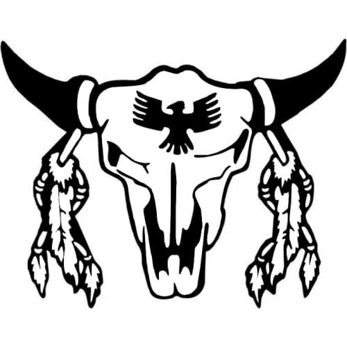 15.2*11.9CM Classic Indian Ritual Skull Car Body Decal Vinyl Waterproof Car Stickers Black/Silver S1-2659