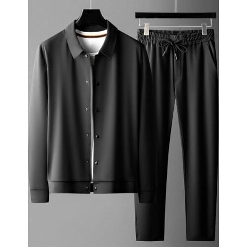 Classic Autumn Mens Suits Luxury Solid Color Single Breasted Mens Jackets And Coats Fashion Slim Fit Casual Sport Male Sets 4XL