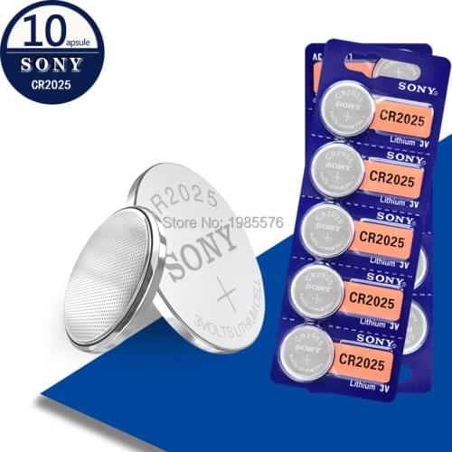 10pcs For Sony 3V CR2025 Cell Coin Button Batteries DL2025 BR2025 KCR2025 CR 2025 Lithium Battery For Watch Toys Remote Control