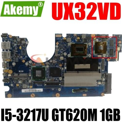 AKEMY UX32VD Laptop motherboard for ASUS UX32VD original mainboard 2GB-RAM I5-3217U GT620M 1GB