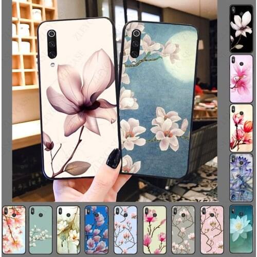 Magnolia Lotus Flower Soft silicone Phone Cover for xiaomi mi9T mi8se mi10pro mi6 note10 lite MIA1 MIA2 MIA3 CC9PRO MAX3 Cases
