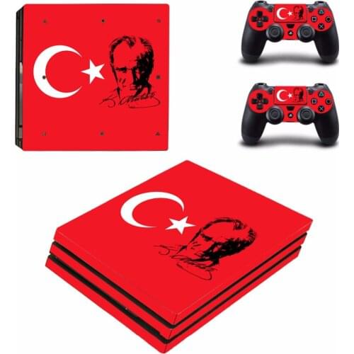 New Flag of Turkey Decal Skin Sticker For Sony Playstation 4 PS4 Pro promotion Console protective Flim +2Pcs Controller