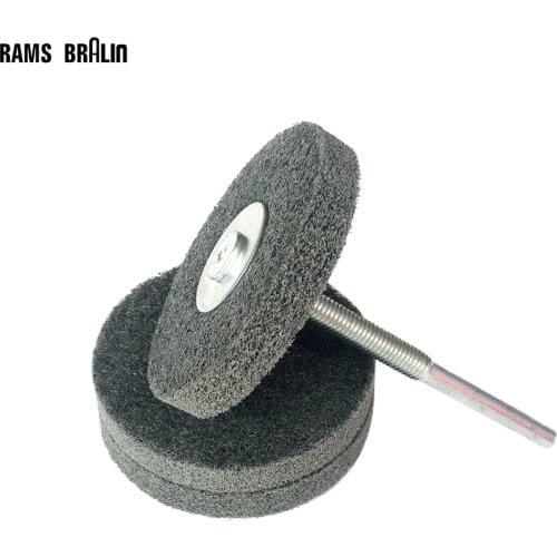 3 pieces 4"/3" Non-woven Unitized Polishing Wheel 7P P180 + Drill Die Grinder Accessories for Metal Wood Plastic Polish