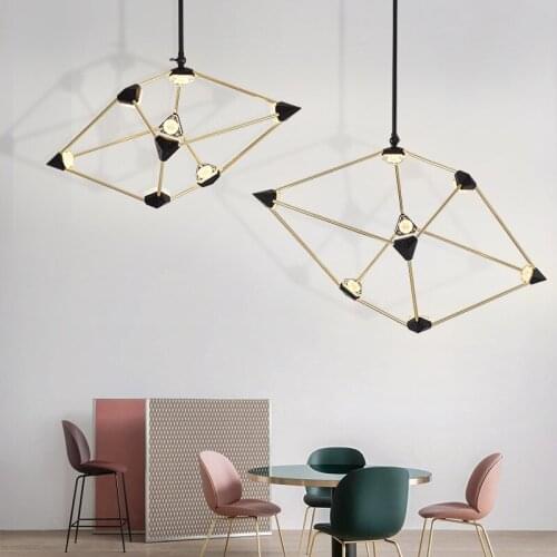 Nordic living room modern minimalist dining room chandelier creative light luxury postmodern metal chandelier home lighting