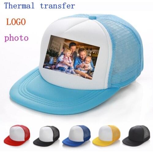 MYZOPER 2019 New Image Photo Thermal Transfer Baseball Cap DIY LOGO Mesh Summer Solid Color Hip Hop Cap Adult Hat
