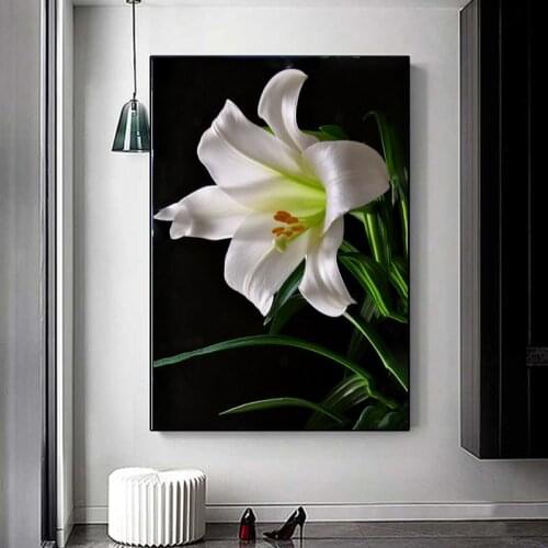 New hot 5D DIY Diamond Mosaic Lily Flower Cross Stitch Rhinestone Diamond Painting Full Square Embroidery Home Decoration Gift