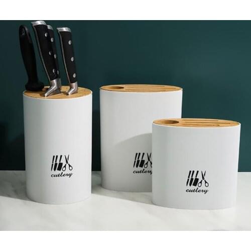 Knives Storage Shelfs Wooden Knife Holder Bamboo Knife Block Detachable Stand Multi-Function Shelf Kitchen Supplies dropshipping