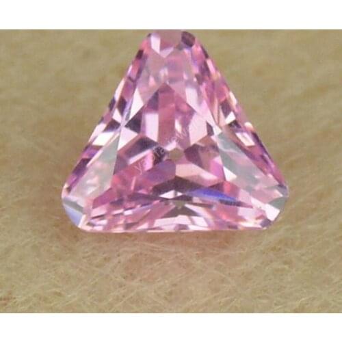 Sale 4x4~12x12mm 5A Pink Color Zircon Triangle Chamfered Coner Cut Synthetic Cubic Zirconia Stone Loose CZ Gems For Jewelry