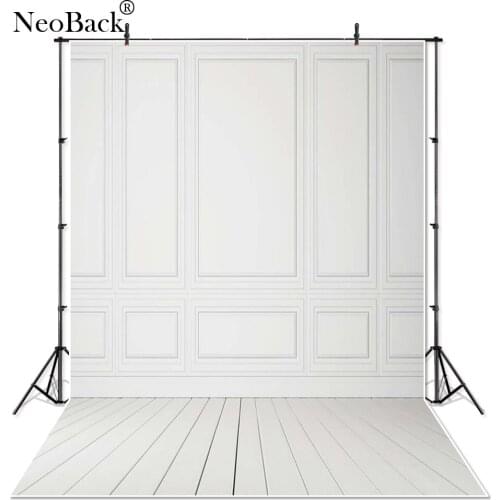 NeoBack Vinyl Photography Background White Wall Wood Floor Background Computer Printed Wedding backdrops for photo Studio P4029