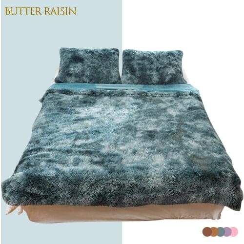 Tie-dye Fluffy Plush Summer Blanket Super Soft Throw Sofa Blanket Bedspread Dark Green Air Conditioned Home Blanket for Bed