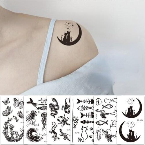 Black Butterfly Temporary Tattoos for Women Girl Body Art Arm Legs Tattoos Sticker Realistic Fake Personalized Waterproof Tips