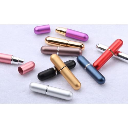 Top Quality 6ml Refillable Mini Perfume Glass Bottle Traveler Aluminum Spray Atomizer Travel Perfum Spray Bottle