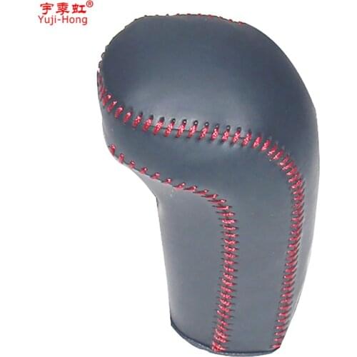 Yuji-Hong Car Gear Covers Case for Honda FIT Jazz 2014 Automatic Gear Collars Genuine Leather Car-styling Hand Sewing Cover