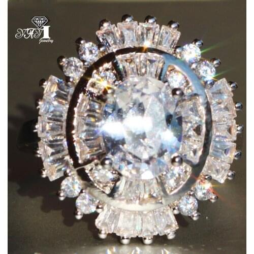 YaYI Jewelry Fashion Princess Cut Prong Setting White Cubic Zirconia Silver Color Engagement Wedding Party Leaves Gift Rings