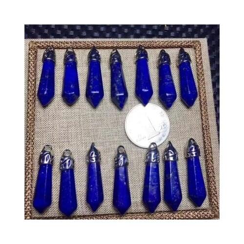 1PCS Lapis lazuli crystal pendant chic style all-match fashion sweater chain chain clavicle do atmospheric identity