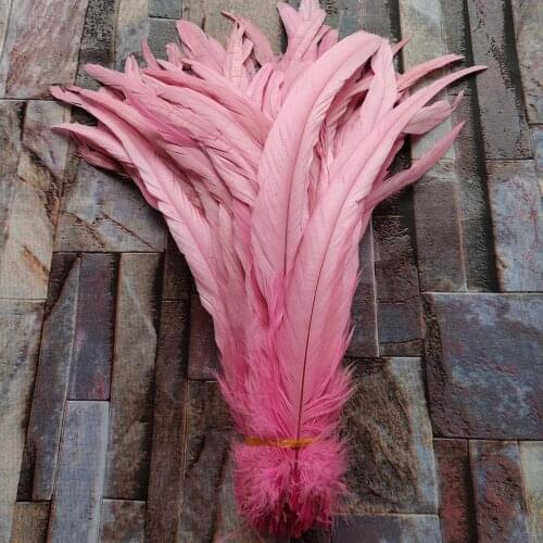 10pcs Beautiful 12-14inches/30-35cm Pink Rooster Feather For Clothing Jewelry Hat Christmas Holiday Decorative