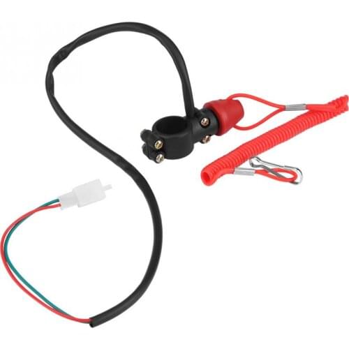22mm 7/8" Motorcycle Boat Outboard Engine Motor Kill Stop Switch W/ Tether Lanyard Cord