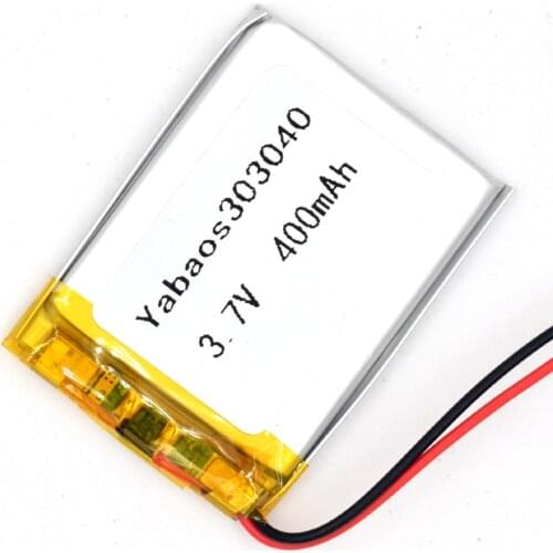 3.7V 400 mAh 303040 Li-Polymer Rechargeable Battery Li Po ion for GPS Bluetooth MP3 MP4 MP5 033040