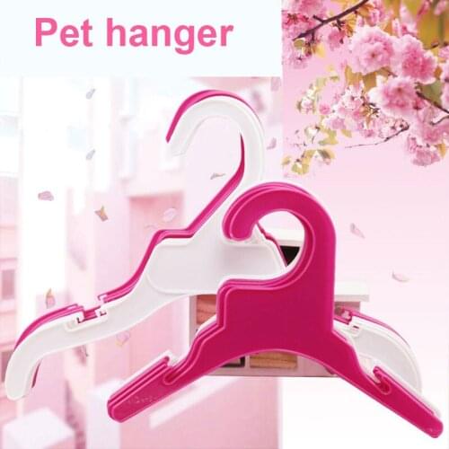 5Pcs/Set Clothes Hanger Pet Dog Cat Puppy Clothes Rack Hanger Plastic Pet Clothes Rack Rose Red White S/L Pet Supplies
