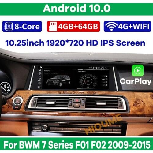 10.25' 8Core CPU 8G RAM Android 10 Car Multimedia Player GPS Radio for BWM 7 Series F01 F02 2009-2015 Stereo CarPlay Audio