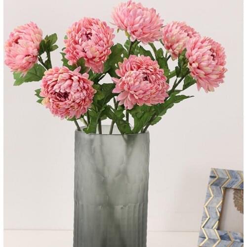 Chrysanthemum artificial silk flowers for home decoration wedding bouquet for bride high quality fake flower faux living room