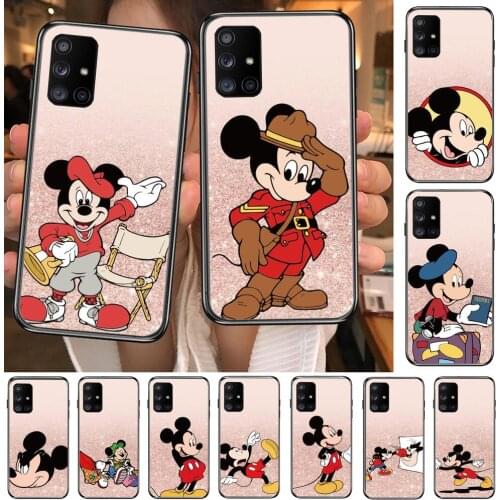 Disney Cartoon Mouse Phone Case Hull For Samsung Galaxy A 50 51 20 71 70 40 30 10 80 E 5G S Black Shell Art Cell Cove