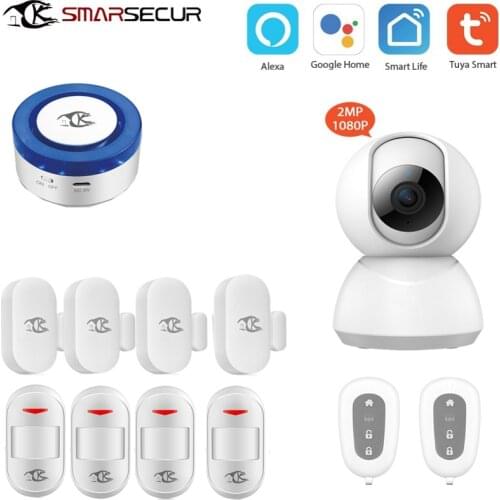 Home security Wifi smart home Siren security wifi alarm system for smart life APP compatible alexa Google Home