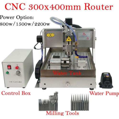 LY CNC 3040 800W 1500W 2200W Wood Router Metal Engraving Milling Machine 4 Axis USB Port with Water Tank and Water Pump Engraver