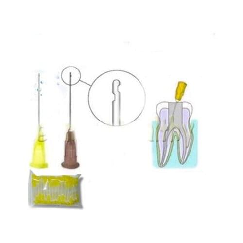 150pcs Dental Endo Irrigation needle tip 30G / 27G End-Closed 2-side holes 30Ga yellow Endo Syringes