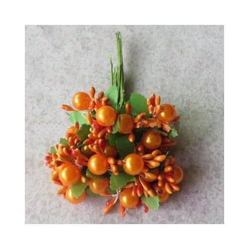 Artificial flower stamens,Pearl fruit with leaves,diy decoration accessories supplies for Candy box&wedding party&scrapbooking