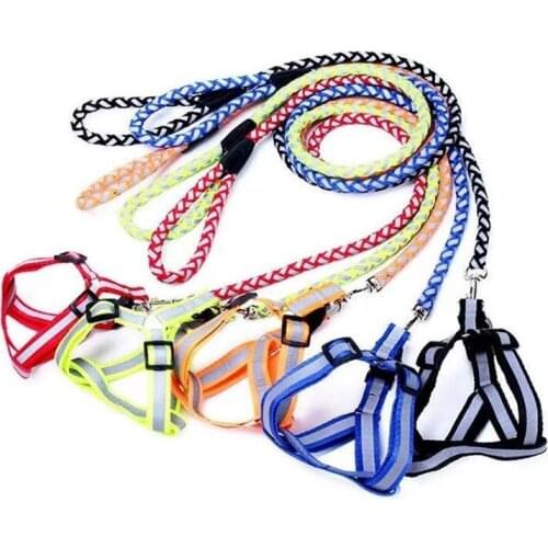 Fashion Reflective Harness for Small/Big Dog Adjustable Walking Puppy Accessories Pet Dog Cute Leash Set Summer