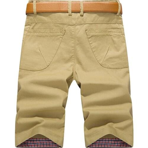 2009 Cotton Men Shorts Summer Fashion Solid Color Casual Male Shorts Bermuda Masculina Knee Length Plus Size 28-40 Straight