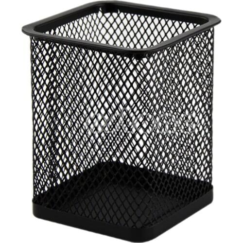 Rectangular Mesh Style Metal Black Pencil Holder Organizer Desk Pen Containers 896B