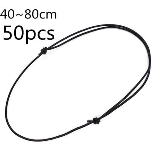 50pcs Adjustable Choker Necklace Genuine Black Leather Knot Sliding Cord for Jewelry Making Findings
