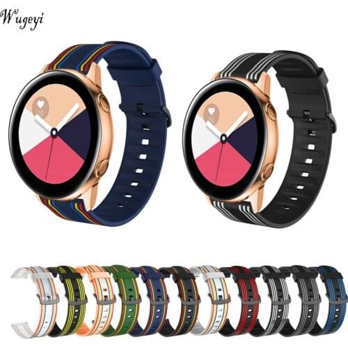 Colorful Stripe Silicone Band for Samsung Watch 42 46mm Active 2 S3 Huawei Watch 3 Pro Colmi P8 Plus Smart Watch Strap