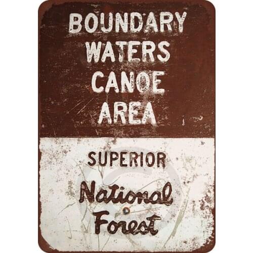 Boundary Waters Canoe Area Replica Metal Sign