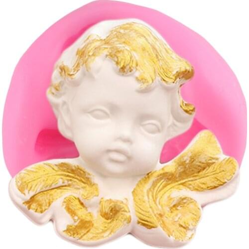 Angel Baby Silicone Mold Soap Resin Clay Salt Carving Mold Cupcake Topper Fondant Cake Decorating Candy Chocolate Gumpaste Mould