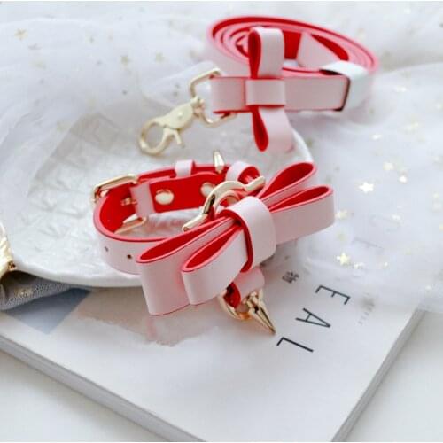 Bullet Dog Collars Adjustable Dog Leash Dog Leash Harness PU Leather Pet Collar Leash Lead For Small Medium Dog Cat Pet Harness