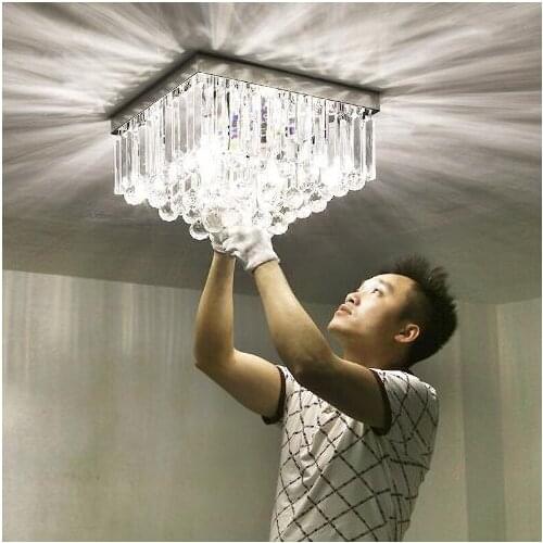 Modern minimalist LED square small crystal lamp aisle corridor home entrance entrance dressing room light bedroom ceiling lamp