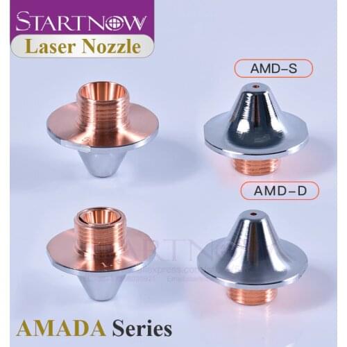 Startnow AMADA AMD Laser Nozzle For Optical Fiber Metal Cutting Machine Head Fitting Single Layer Double Caliber 1.0 1.5 2.0