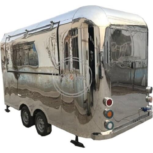 Stainless Steel Food Trailer Truck Airstream Catering Ice Cream Fast Food Vending Kiosk Cart for Sale