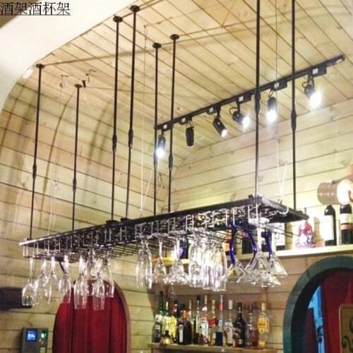 60cm Wrought iron wine rack wine glass rack wall hanging cup holder wine rack white, matt black, bronze