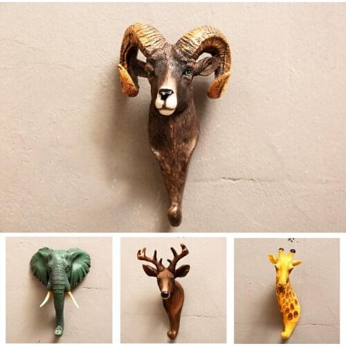 WSHYUFEI NORDIC CREATIVE ANIMAL HOOK HANGER KEYS HOOKS WALL CRAFTS HOME STORAGE DECORATION REFRIGERATOR STICKER HANGING HOOK