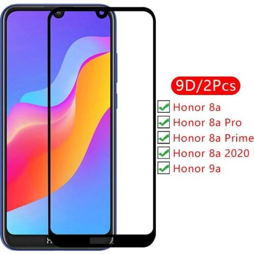 9d screen protector tempered glass case for huawei honor 9a 8a prime 2020 pro cover on honer 8 9 a a8 a9 protective phone coque