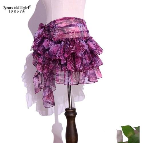 New Sexy Women Performance MeshTribal Belly Dance Hip Overskirt Scarf Belt Milk Costumes BLL17