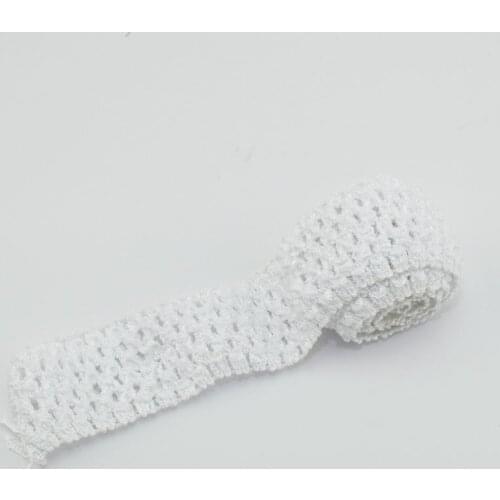 1.5inch White Crochet Headband Sold By Meter Baby Girls Hair Accessories Tutu Crochet Waistband
