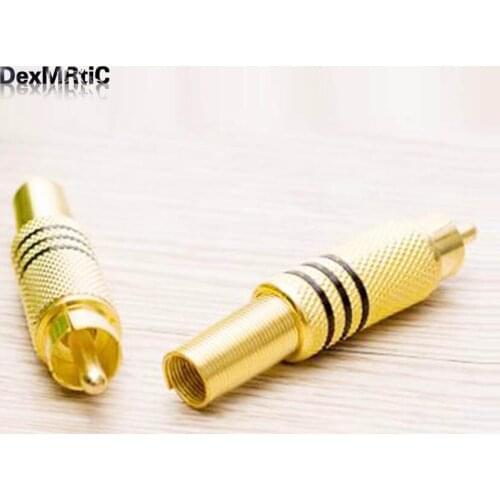 10pcs Audio Connector AV RCA Male Plug Connector Gold-plated Wholesale