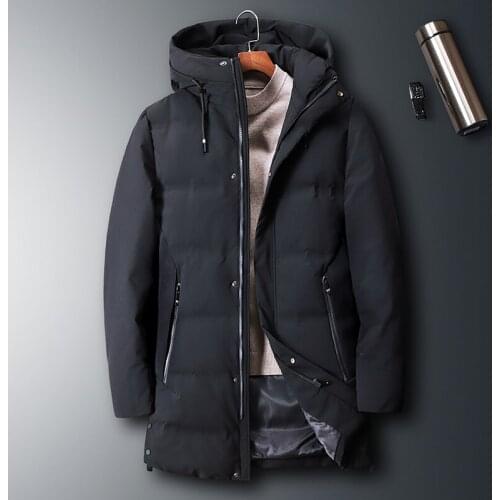 2020 Long winter jacket New warm Windproof Casual Outerwear Duck down Coat Zipper Pockets High Quality Parkas men 1915